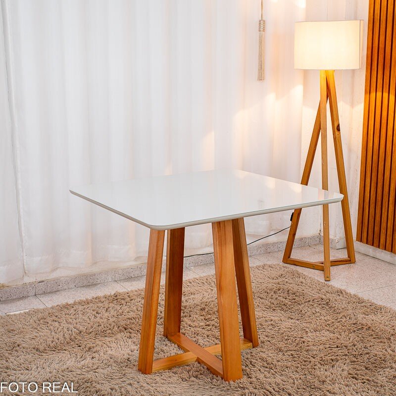 Mesa de Jantar Bali 90×90 Vidro Off/Base Madeira + 4 Cad. Atlanta Linho Bege Cru Madeira Minas Plac - Entregue Montada - Imagem 12