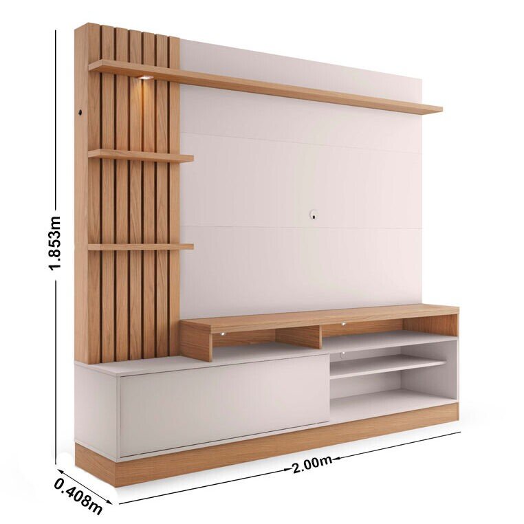 Home Maceió Larg. 2.00m Freijó/Off White para TV até 65" - Colibri - Imagem 10