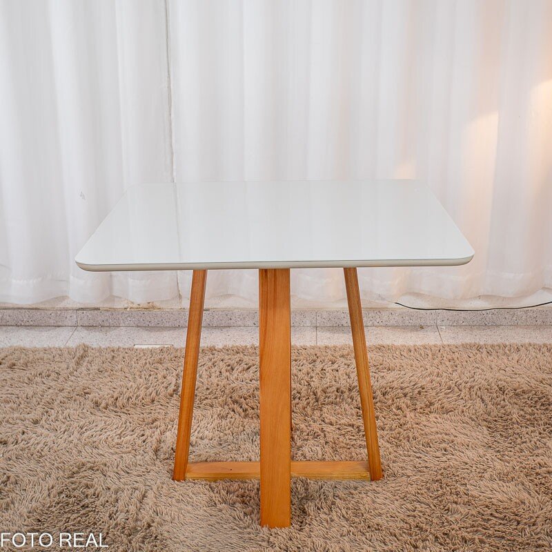 Mesa de Jantar Bali 90×90 Vidro Off/Base Madeira + 4 Cad. Atlanta Linho Bege Cru Madeira Minas Plac - Entregue Montada - Imagem 18