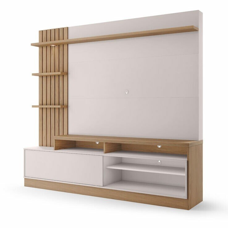 Home Maceió Larg. 2.00m Freijó/Off White para TV até 65" - Colibri - Imagem 4