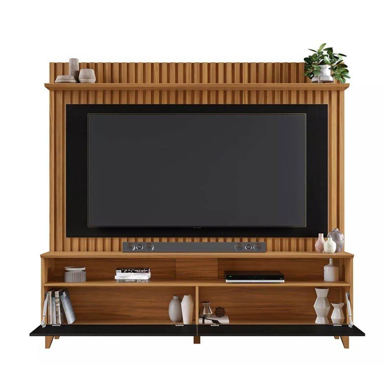 Home NT 1340 Larg. 1.83m Freijó/Preto Ripado para TV até 65" - Notável - Imagem 4