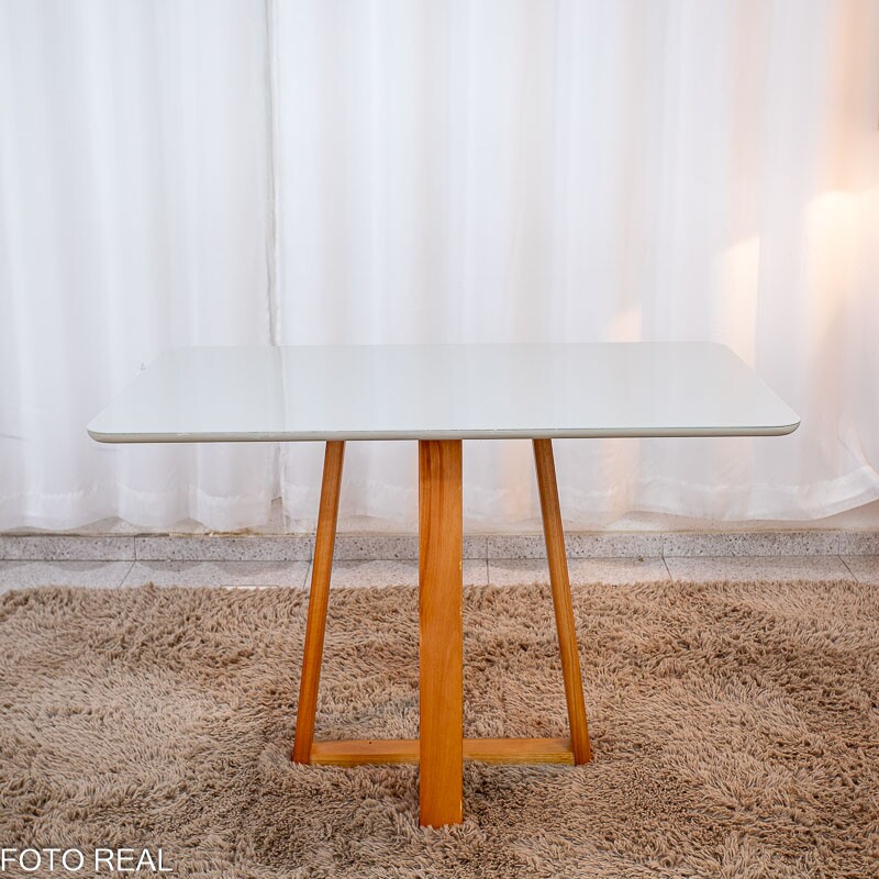 Mesa de Jantar Bali 120×80 Vidro Off/Base Madeira + 4 Cad. Atlanta Linho Bege Cru Madeira Minas Plac - Entregue Montada - Imagem 20