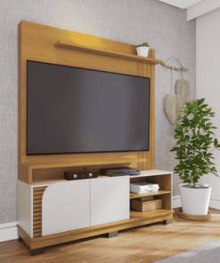Home Jurerê Larg. 1.50m Naturale/Off White Mate para TV até 65" - Colibri