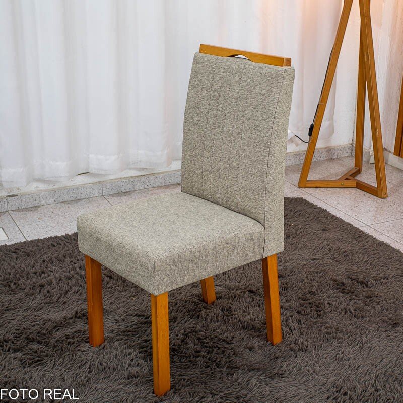 Mesa de Jantar Bali 90×90 Vidro Off/Base Madeira + 4 Cad. Atlanta Linho Bege Cru Madeira Minas Plac - Entregue Montada - Imagem 26