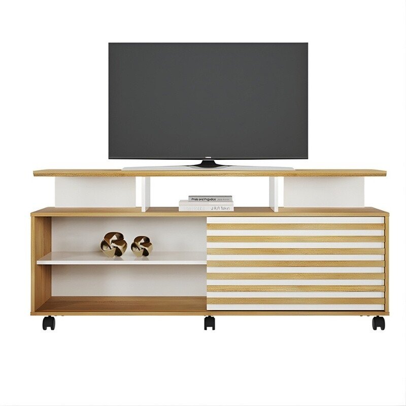 Rack Bancada Star Larg. 1.50m Cinamomo/Off Para TV's até 55 Polegadas - Valdemóveis - Imagem 4