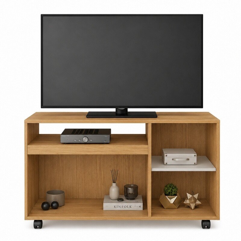 Rack Seleto Candian Larg. 1.21m Cinamomo/Off para TV até 49" - JCM - Imagem 4
