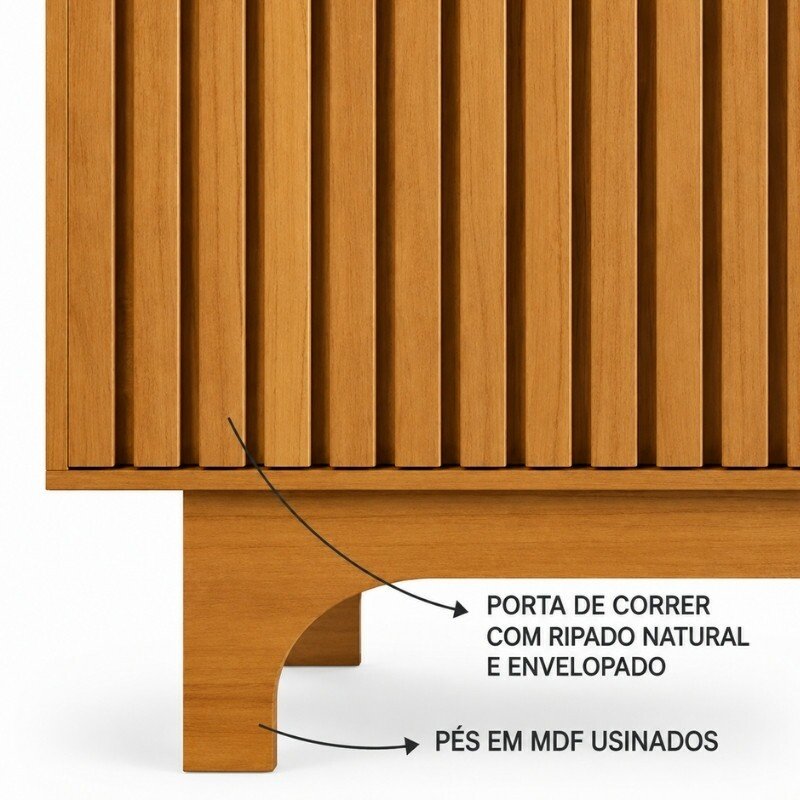 Rack Sereno 1.68m Cinamomo/Off C/Porta Ripada para TV até 70" - JCM - Imagem 10
